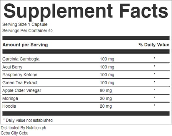 nutritrim_supplement_facts