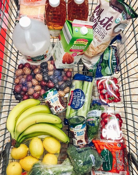 HTML We are showing cart filled with healthy budget meals grocery.j