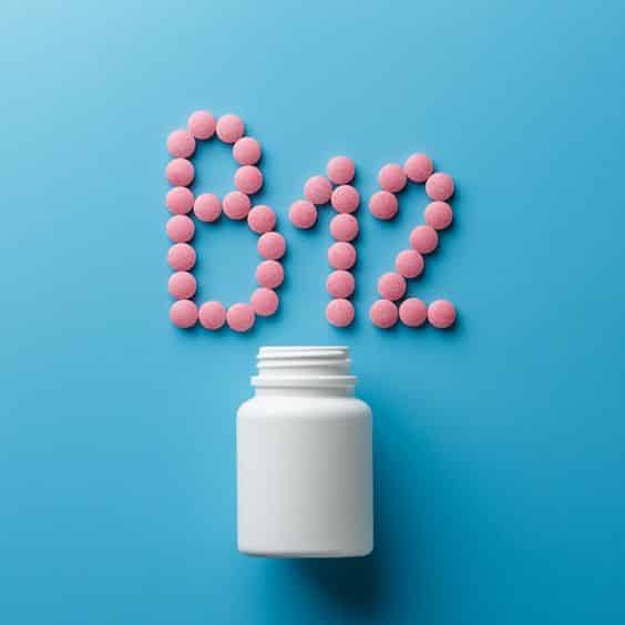 HTML We are sharing photo showing a bottle of Vitamin B12.
