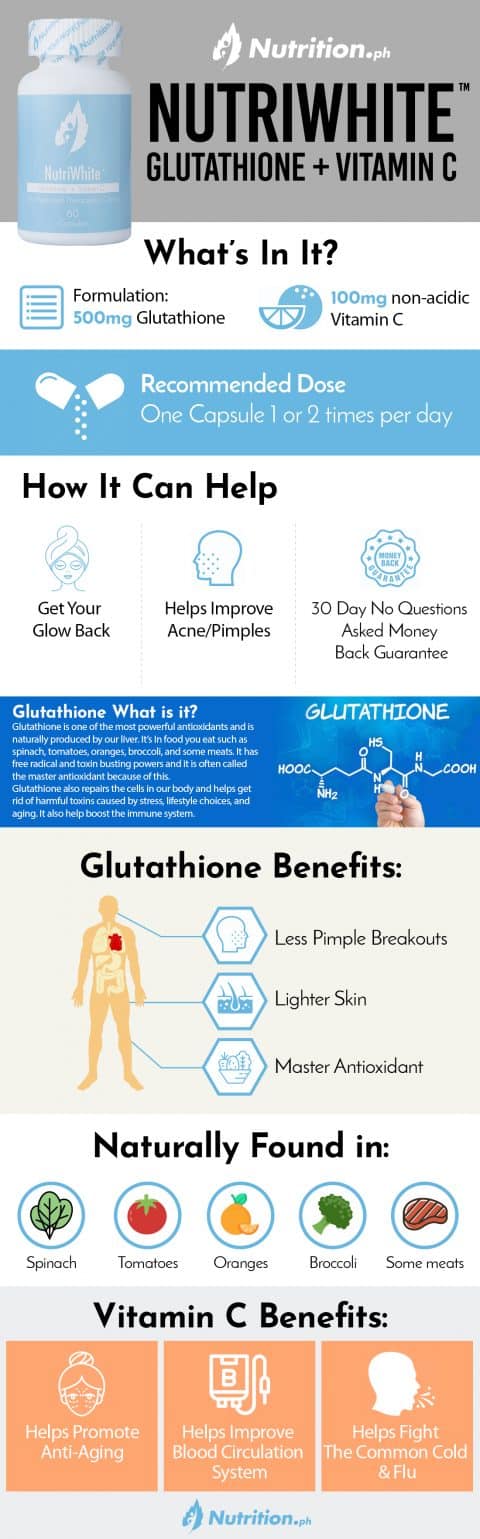 NutriWhite Glutathione Capsules + Vitamin C (60) | #1 Seller at ...